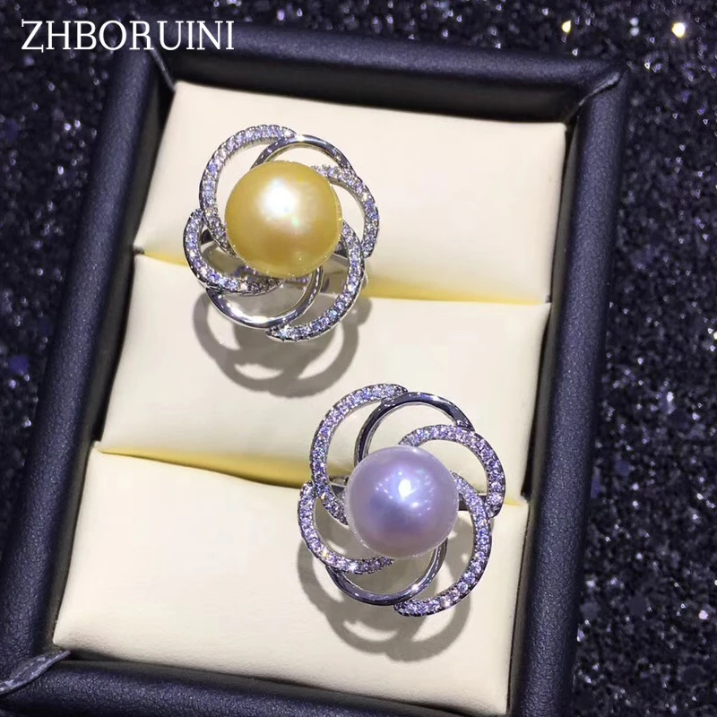 Жемчуг бренда &quotzhboruini&quot кольцо циркониевое эллипса кольца с натуральным