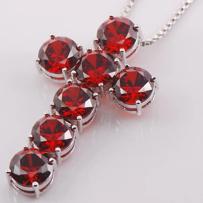 Подвеска из серебра 925 пробы с крупным крестом и гранатом TE419|pendant silver|pendant amuletpendant