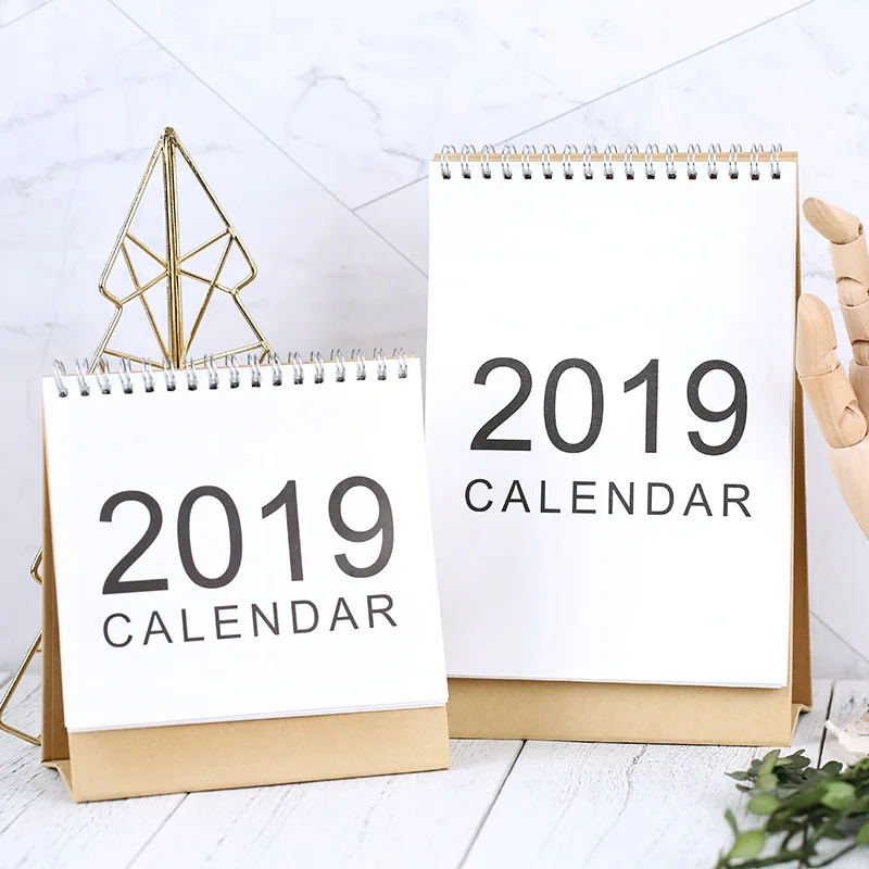 Новый 2019 год простой календарь креативный стол стоячий бумажный многофункционал