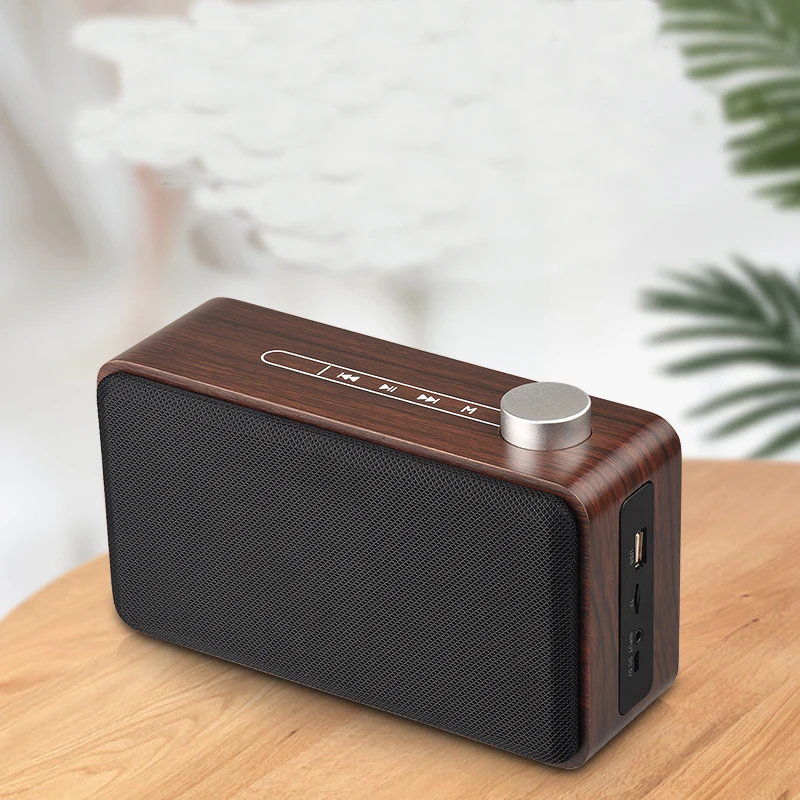 Деревянный Bluetooth динамик металлическая ручка настройки беспроводной звуковая