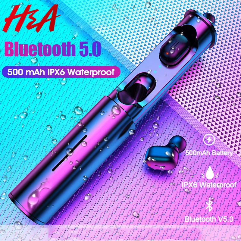 Наушники H & A Bluetooth мини TWS беспроводные наушники IPX6 водонепроницаемые HIFI звук