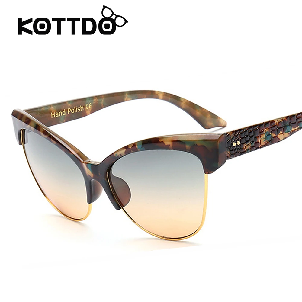 Модные солнцезащитные очки кошачий глаз Для женщин Элитный бренд Винтаж Защита