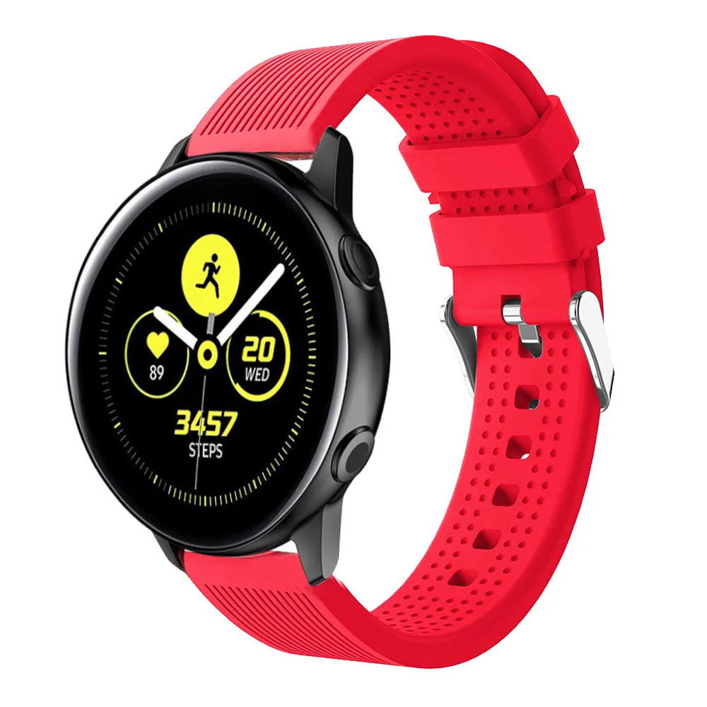 20 мм ремешок для часов силиконовый Samsung Galaxy Watch Active 42 gear s2 bip умный Браслет