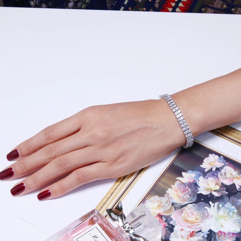 Круглые маленькие хрустальные браслеты 19 см с 2 линиями быстрая доставка