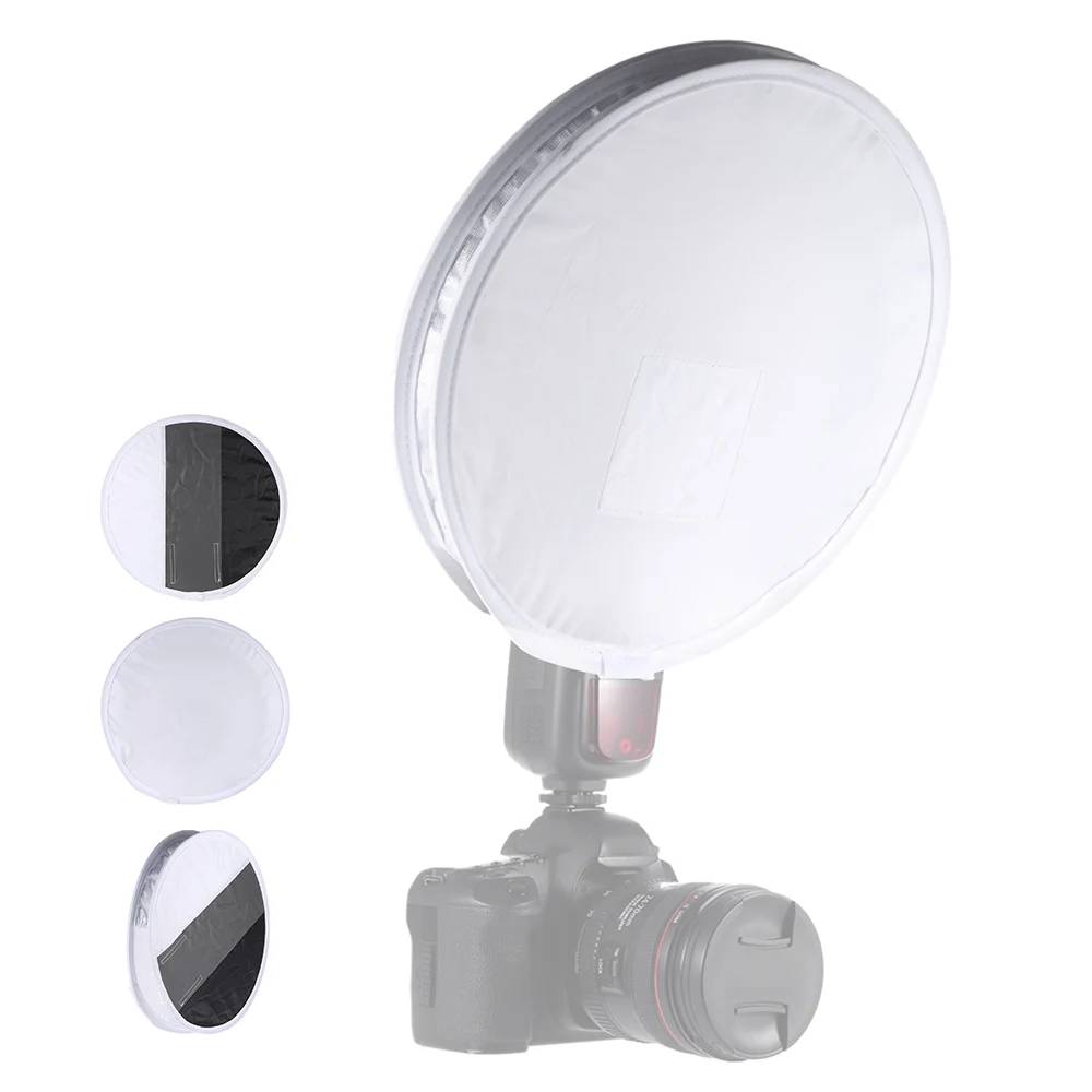 Multifunctional 12in/31cm Mini Portable Round On-camera Speedlite Flash Diffuser Softbox for Canon Nikon Sigma Vivitar | Электроника