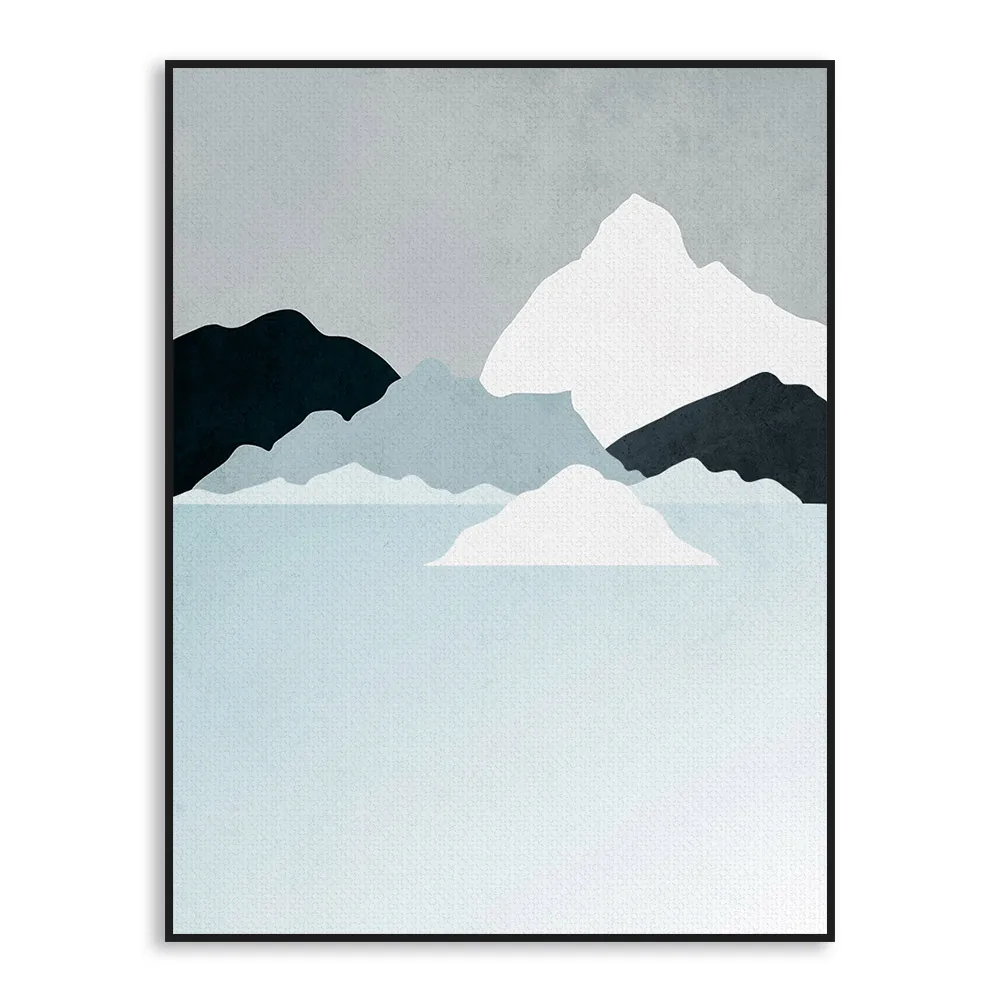 Sea Ice Landscape Mural Modern Abstract Canvas Art Print Poster Iceland Wall Pictures Living Room Home Decor Painting No Frame | Дом и сад