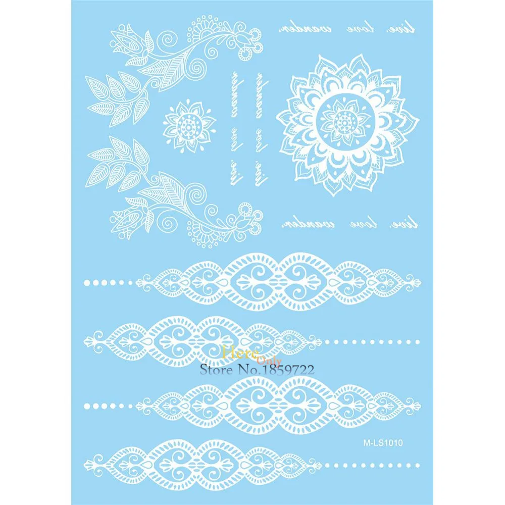 1 шт. Лидер продаж женский свадебный тату водонепроницаемый белый цветок хны