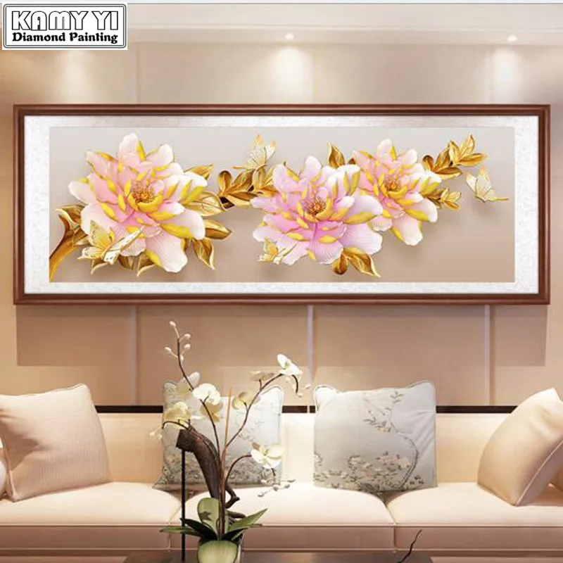 Алмазная вышивка с пионами Набор для вышивки крестиком 5D сделай сам мозаика из