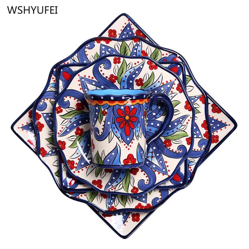 Европейская креативная керамическая посуда домашняя ручная роспись Большая