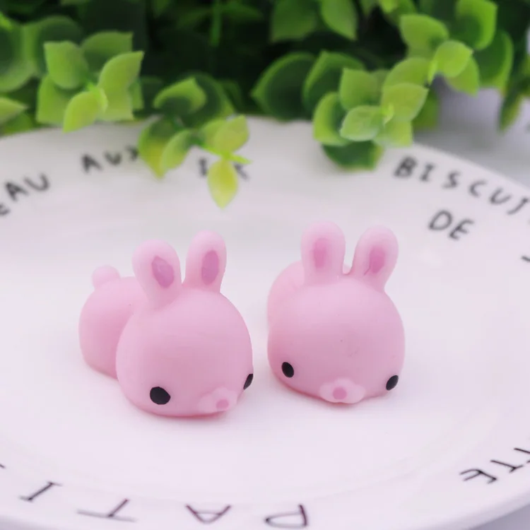 Powder rabbit Мини-креативный TPR мягкий многоцветный милый кот Антистресс мяч сжимающий стресс облегчение подарок Забавный Сжимаемый игрушка - Цвет: Powder rabbit