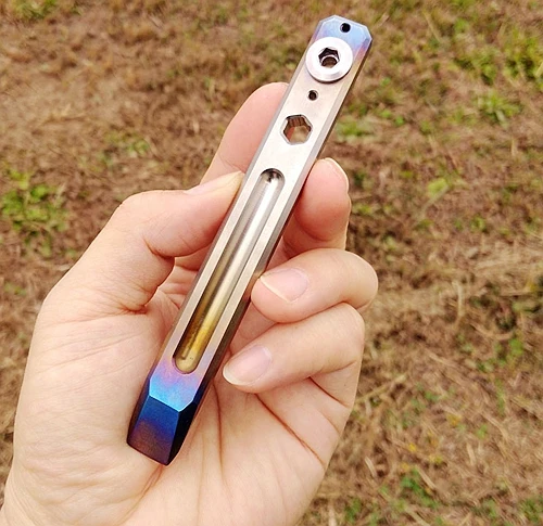 Titanium TC4 мм 124 мм длинные 74 мм толщиной EDC Prybar Cowbar Прай бар с зажимом 50 г с шестигранным гаечный ключ измельчители обработки