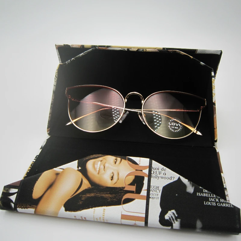 Треугольные складные очки чехол магнитные ручной работы искусственная кожа