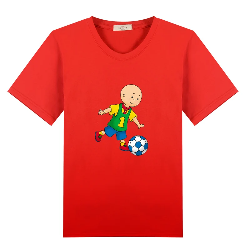 Мультфильм Caillou футболки летний топ хлопок короткий рукав детская футболка для девочек