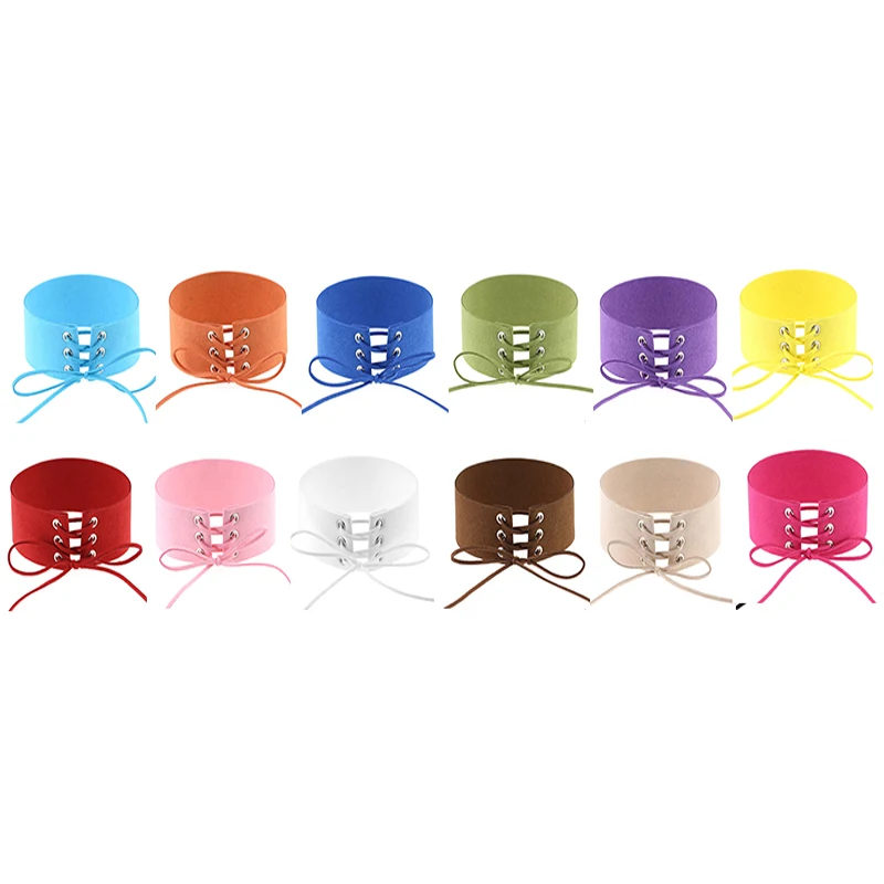 Ожерелье чокер на шнурках в стиле аниме Харадзюку Goth Винтаж готика черный с