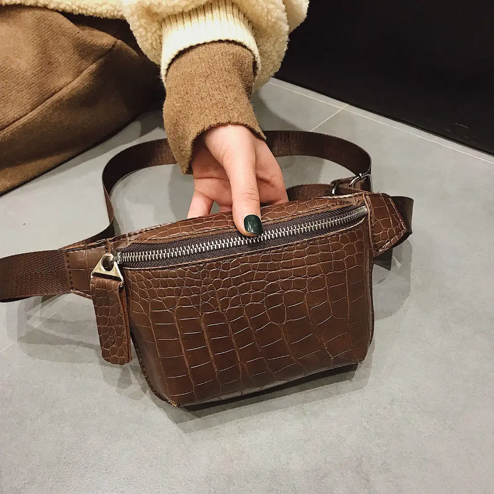 

Women Waist Pack 2019 Luxury Faux leather Waist Belt Bag Female Fashion Small Shoulder Bags Hip Bum Bag Purse