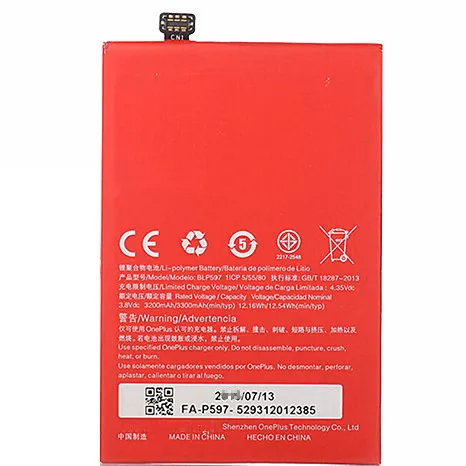 

3.8v batteries Rechargeable li-ion Li-polymer Built-in lithium polymer battery for OnePlus A2001 1+1/2 A0001 A1001 BLP571 BLP597