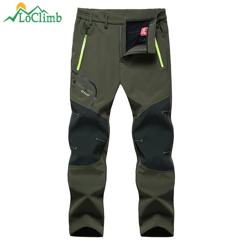 Мужские и женские брюки LoClimb Зимние непромокаемые ветрозащитные флисовые из