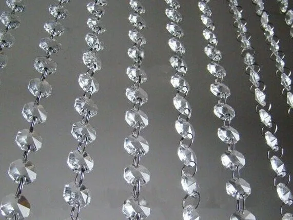 20 футов/lot стеклянная бусина прядь Рождество партия Декор Свадьба Дерево Гарланд