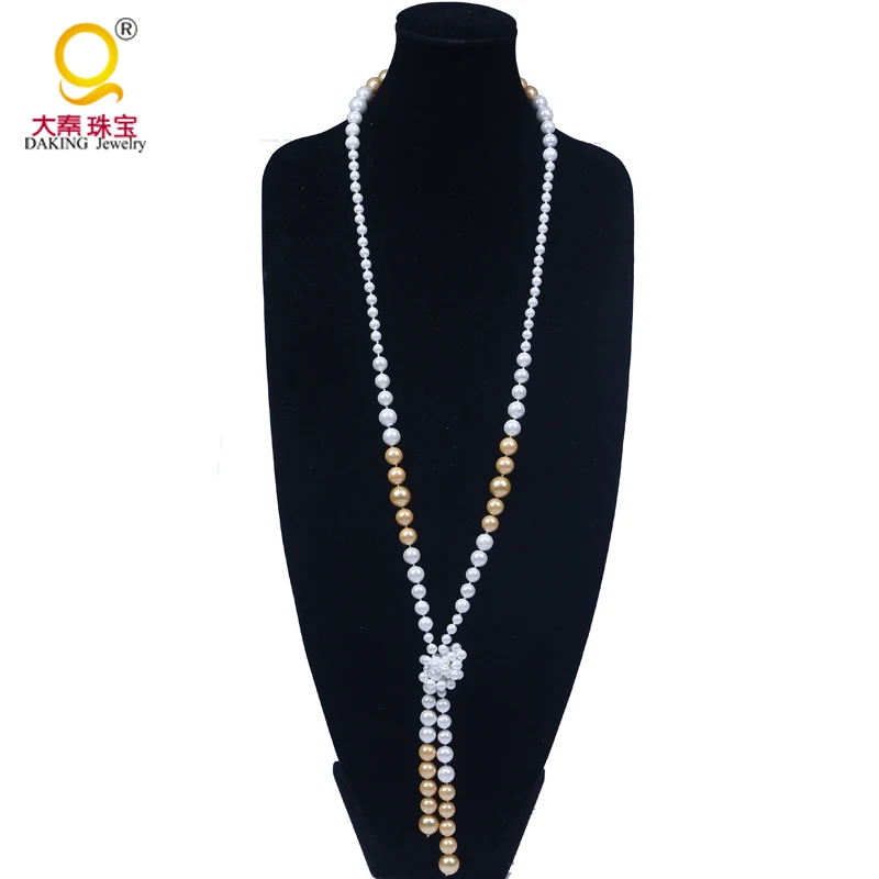 

High quality fashion round shape shell bead necklace free collocation yellow white &black white graduated necklace
