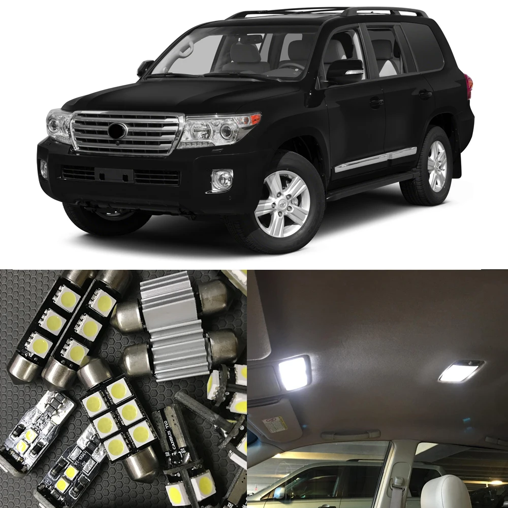 Комплект белых светодиодный ных ламп без ошибок для Toyota Land Cruiser/Land Cruiser Prado 2009 2016 14