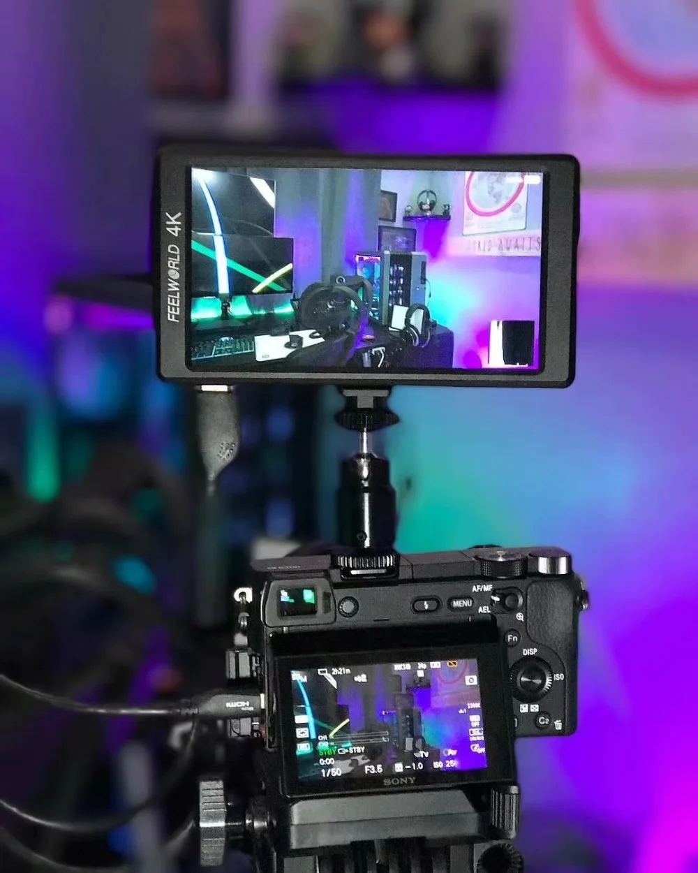 Можно отправить из ЕС) Feelworld F6 5," ips 4K HDMI монитор+ NP-F750 Аккумулятор для DSLR или беззеркальной камеры может питание для DSLR