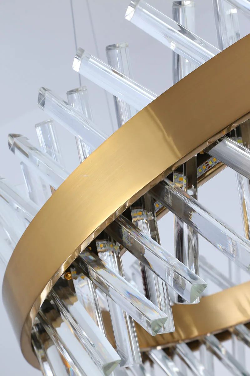 

Luxury Modern Crystal Pendant Lights For Living Room Round Hanging LED Lustres De Cristal Gold Home Decoration Crystal Lamp