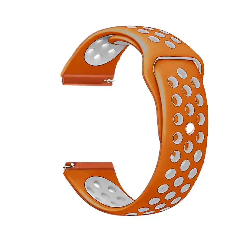 25 Orange gray 20 22 мм силиконовый ремешок для samsung gear sport S2 S3 Classic Frontier watch Band huami amazfit pace Bip BIT Lite huawei Watch 2 - Цвет ремешка: 25 Orange gray
