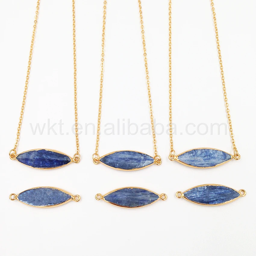 

Ожерелье женское с двойными петлями и кианитом, ожерелье в форме конского глаза, ювелирные изделия с золотой отделкой 24 карата