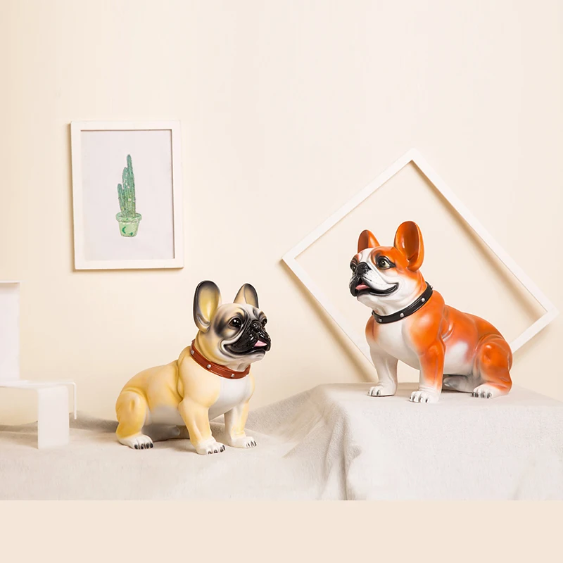 

Bao Guang Ta 45cm Bulldog Statue Simulation Pet Dog Animal PVC Craftwork Show Window Office Hotel Living Room Decoration R1086