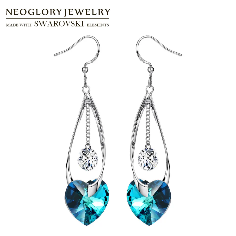 Neoglory Австрия Кристалл и циркон длинные фотообои синее сердце дизайн для