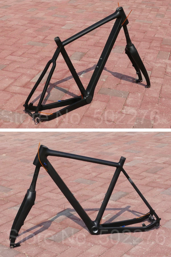 УГЛЕРОДНЫЙ матовая рама для велокросса шоссейный велосипед framrset с вилкой: 53 см