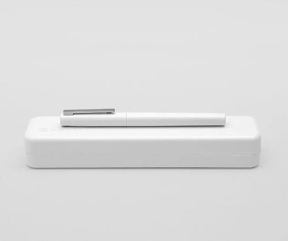 white sets Xiaomi Mijia KACO, роскошная черно-белая авторучка, набор, 0,3 мм, EF перо, стальные чернильные ручки для простого бизнеса, подарок - Цвет: white sets