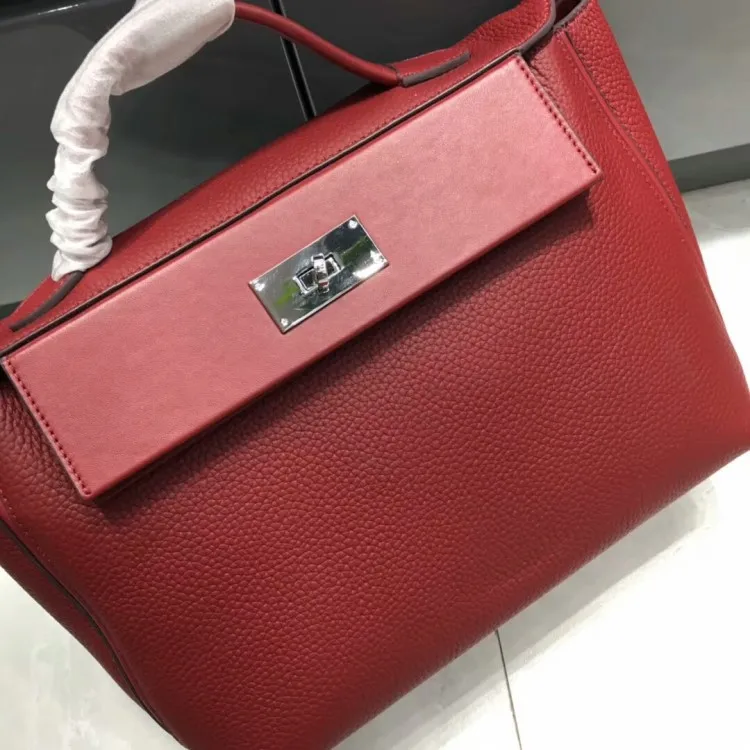 red wine Togo кожаная женская сумка через плечо, роскошные сумки, женские сумки, дизайнерские женские ручные сумки, Bolsas De Mujer Bolsa Feminina - Цвет: red wine