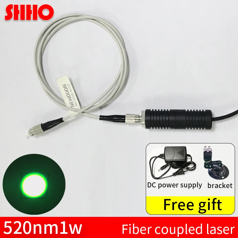 

High quality customizable 520nm 1w green light fiber laser medical devices optical coupling rate >90% detection tool green laser