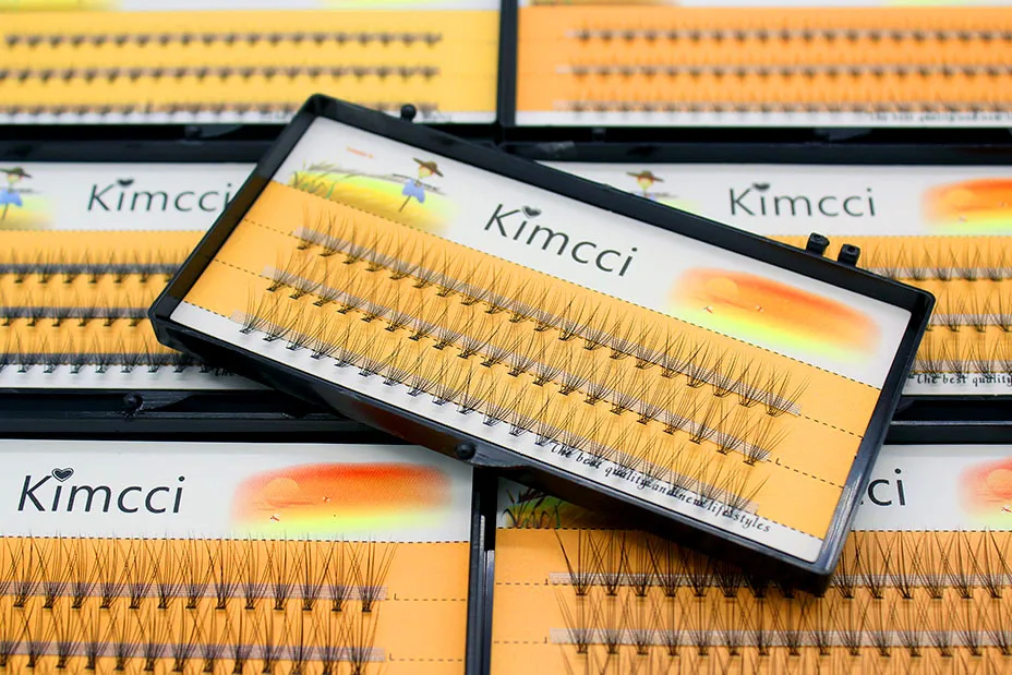 Kimcci 60 узлов/Чехол, натуральные накладные ресницы для наращивания, макияж, 10D, норковые индивидуальные Искусственные ресницы, Профессиональные Накладные ресницы для прививки