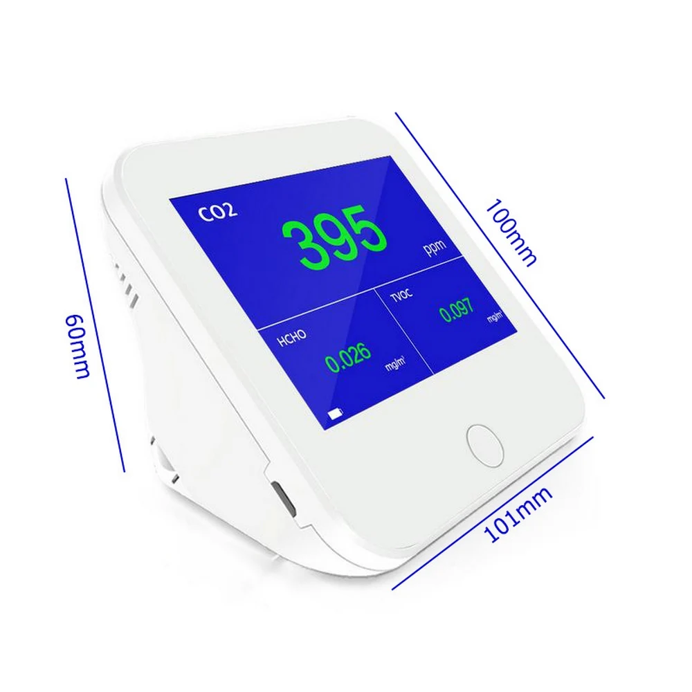 

CO2 TVOC HCHO Air quality Detector DM306 Air quality Detector Formaldehyde Benzene With USB charging Carbon dioxide for Indoor