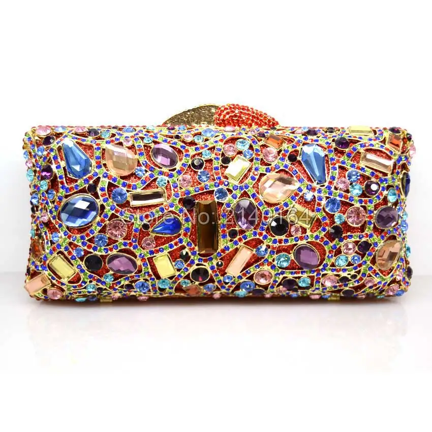 Золотая Сумка клатч женская вечерняя сумка со стразами и кристаллами кошелек для
