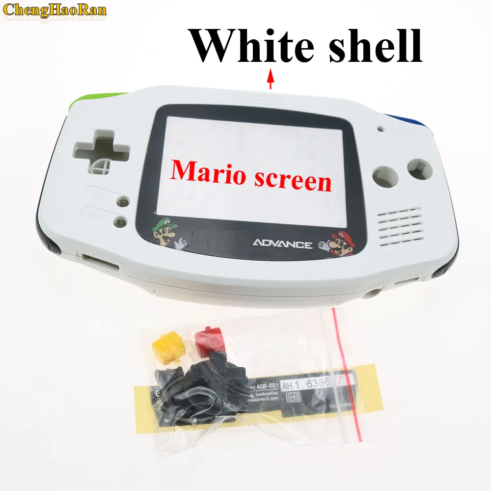 White shell ChengHaoRan 6 цветов 1x DIY полный набор корпус Оболочка Чехол с проводящими резиновыми кнопками d pad для GameBoy Advance Игровая приставка GBA - Цвет: White shell