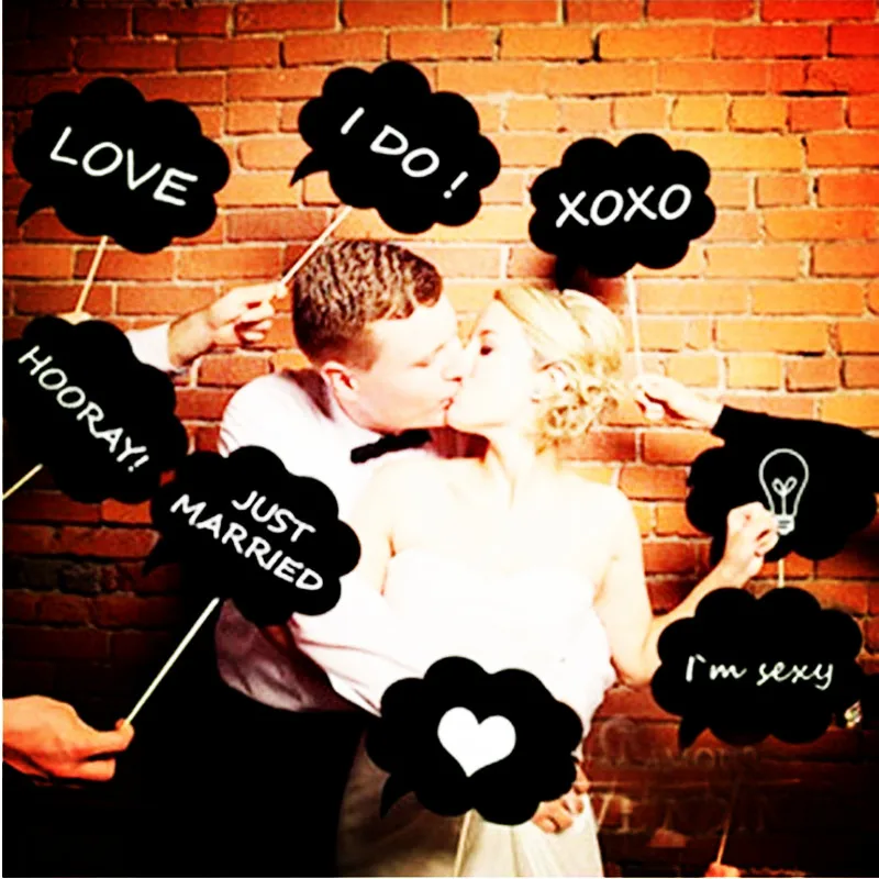 2016 Новый 10 Шт./лот Photo Booth Опора Черный Картон Доске Придерживайтесь свадебные