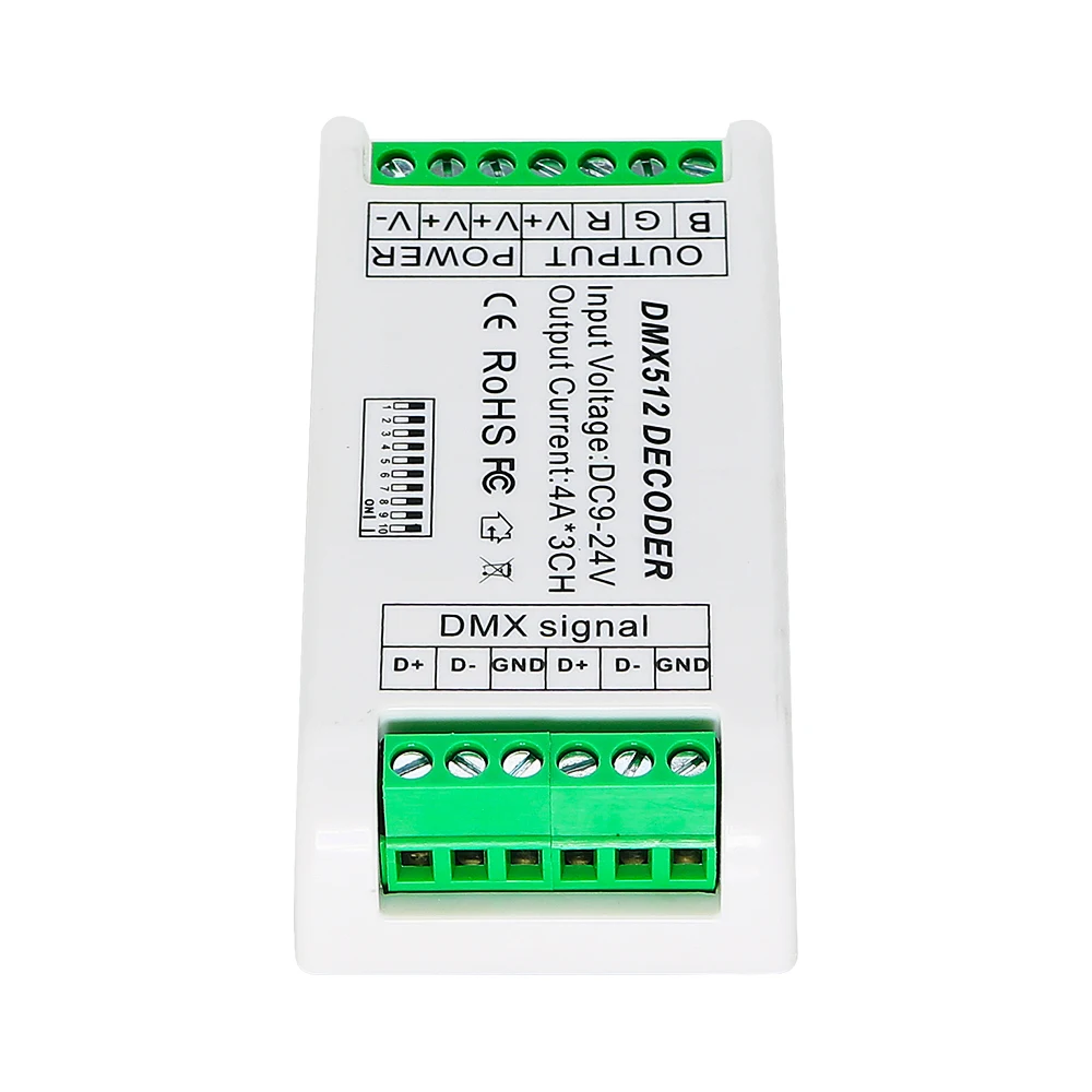 Мини 3 канальный DMX512 декодер светодиодный диммер драйвер для RGB Светодиодные