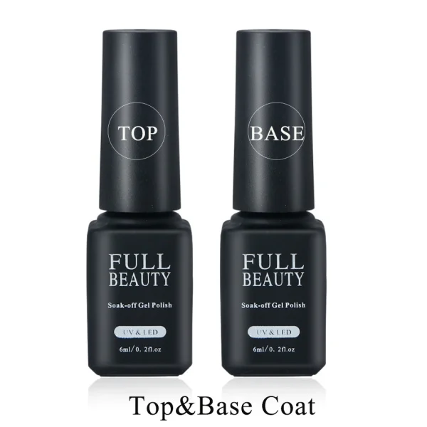Top Base Coat Лак для ногтей Гель-лак набор замачиваемый Гибридный Блестящий лак УФ красный черный цвет для маникюра ногтей искусство красоты салонный праймер CH981 - Цвет: Top Base Coat