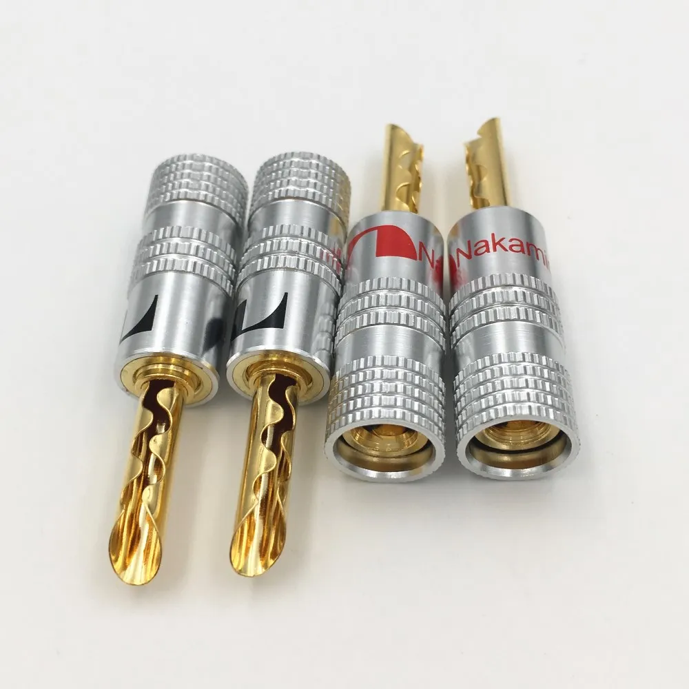 8 шт 24K позолоченный аудио Nakamichi BFA Бесшумная трубка провода 4 мм разъем для
