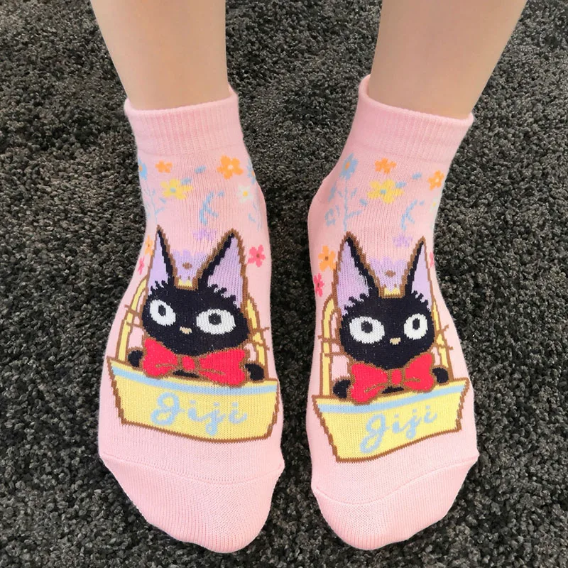 Носки miyazaki с мультяшным рисунком носки милым котом служба доставки kiki в стиле