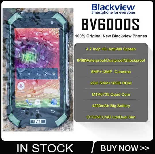 Blackview BV6000 смартфон с 5 7 дюймовым дисплеем восьмиядерным процессором MTK6755 ОЗУ 3 ГБ