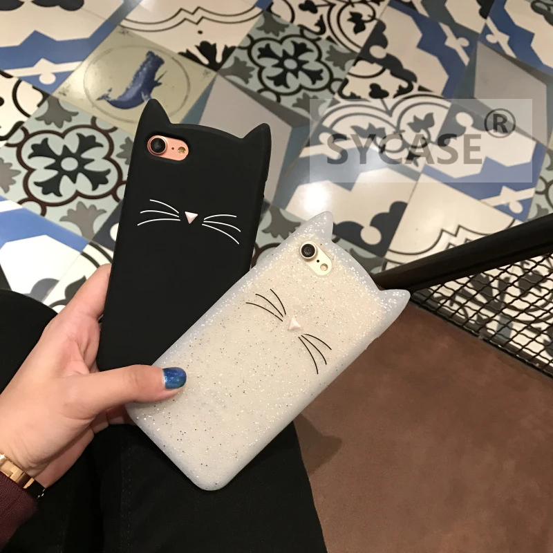 SYCASE для samsung Galaxy Note 8 мода животных оболочки крышка борода кошачьими ушками Мягкие