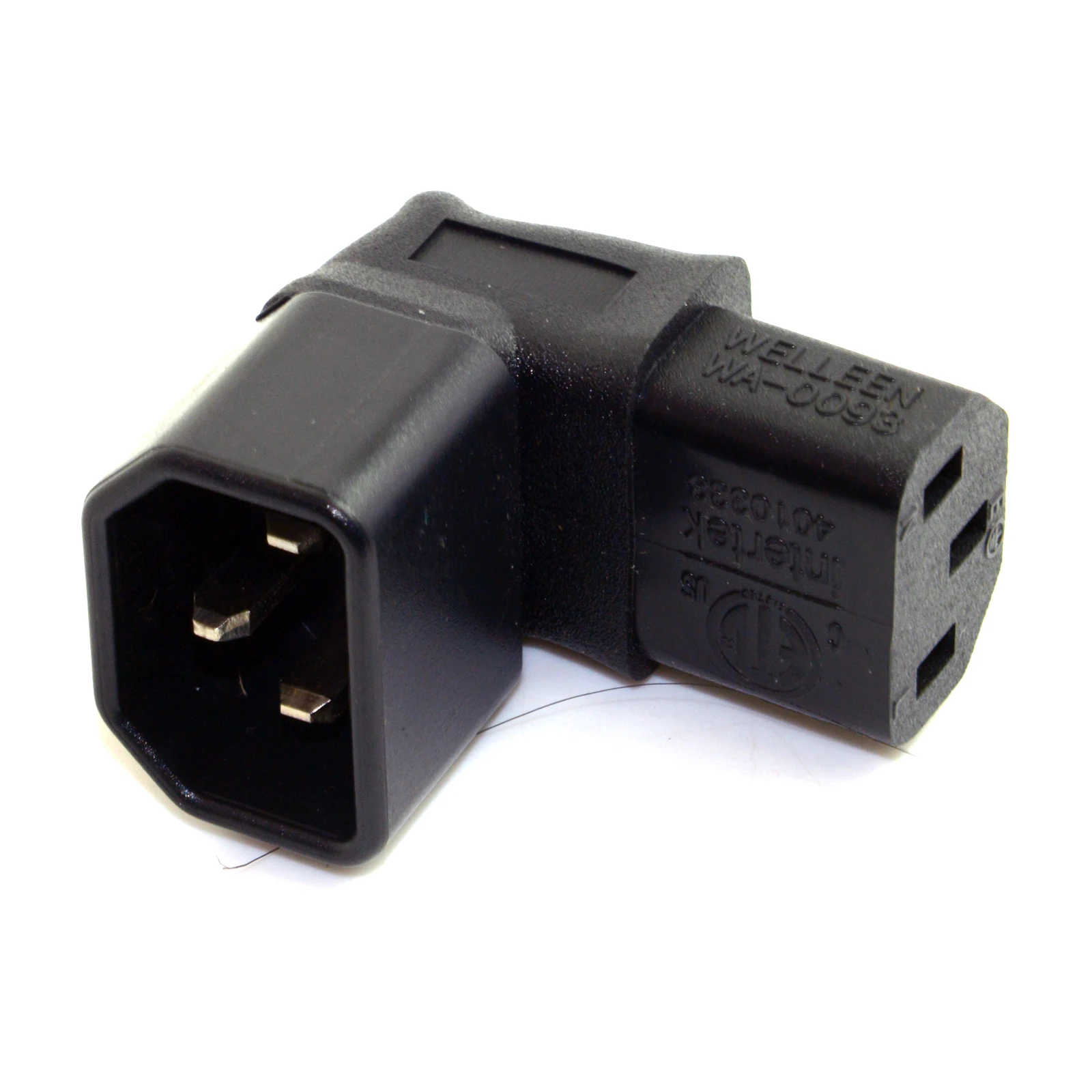 

Power Extension Adapter Male Female C14 To Up Direction Right Angled 90 Degree Iec Cablecc C13