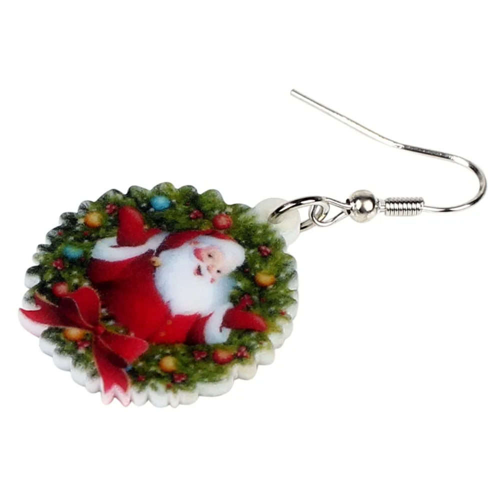 Bonsny Acrylic Christmas Sweet Santa Claus Garland Earrings Drop Dangle Party Gift Jewelry For Women Girls Teens Ornaments 2018 | Украшения