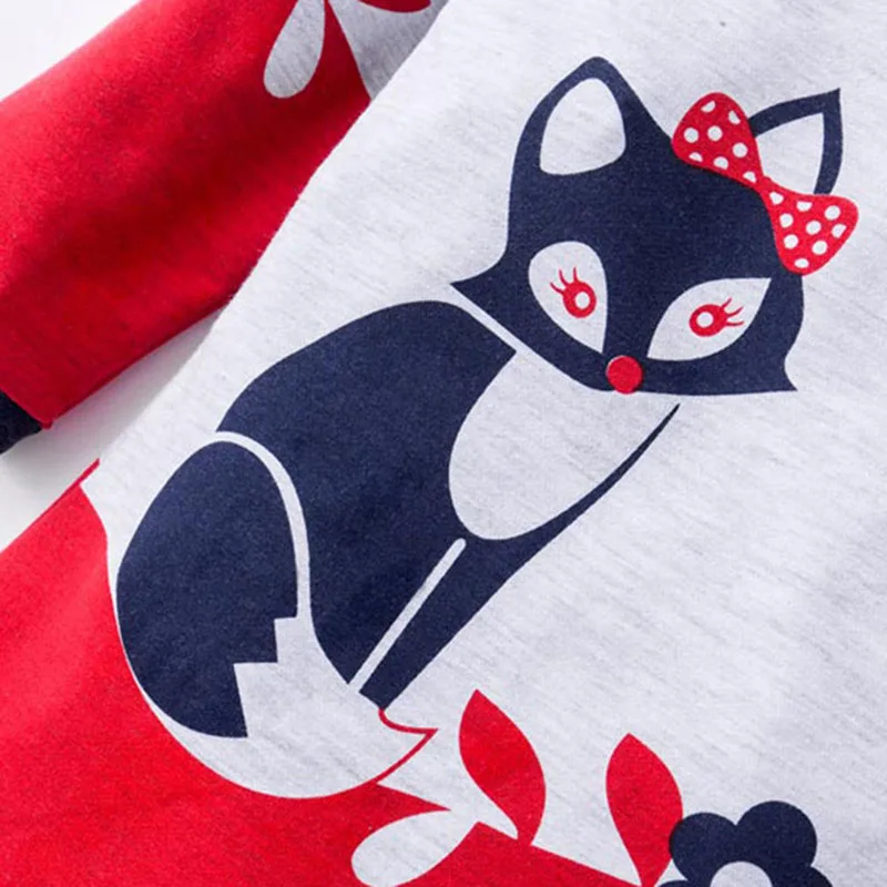 Детское зимнее теплое платье модное платье-свитер трапециевидной формы с лисой