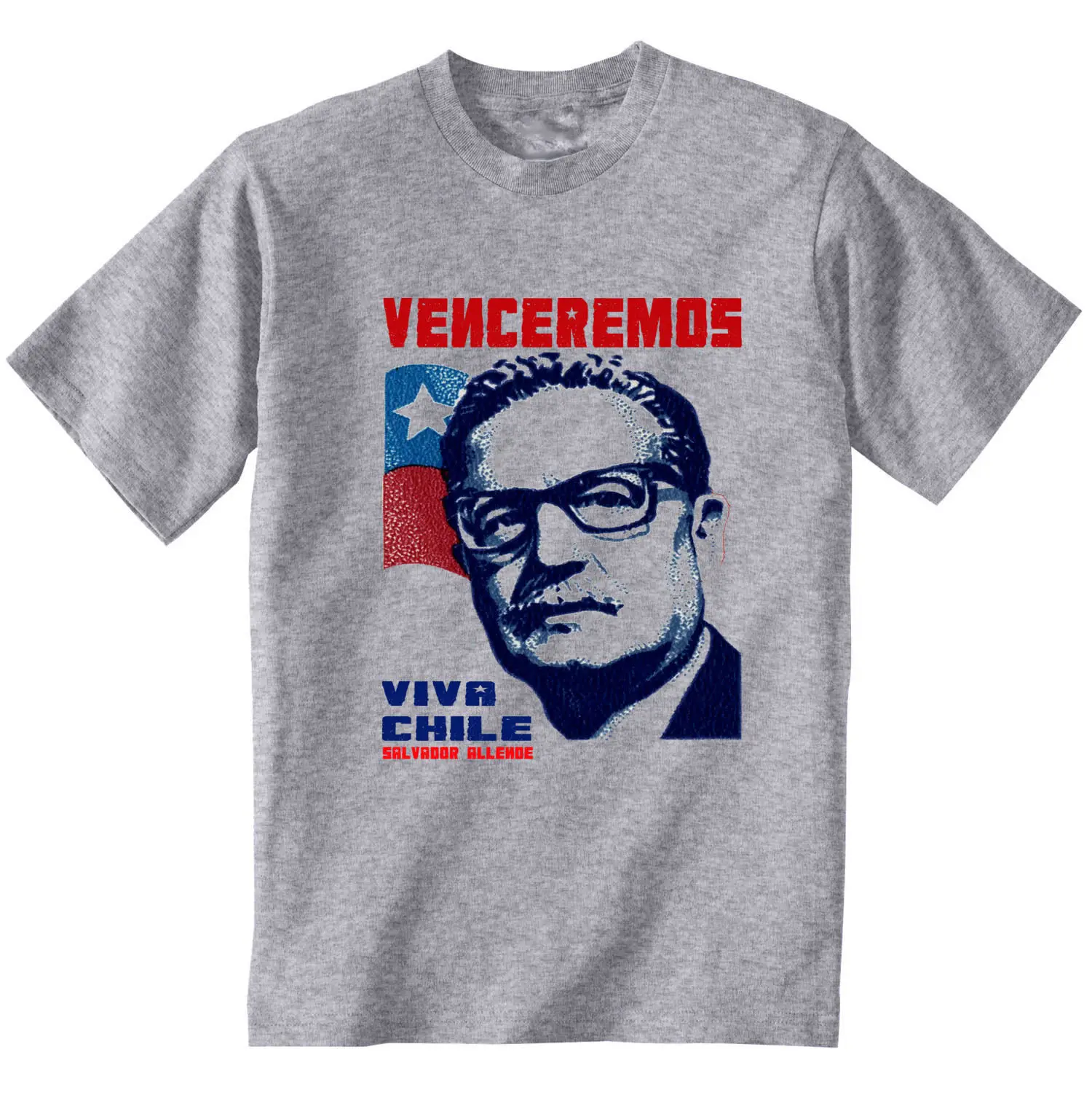 Сальвадор Альенде Чили новый хлопок серая футболка 100% Юмор Для Мужчин Crewneck