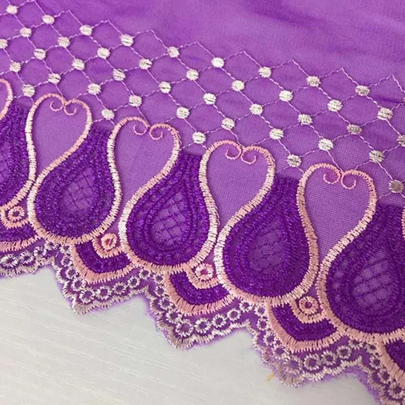 Высококачественное фиолетовое кружево 1 ярдов лента тесьма 20 см кружевная